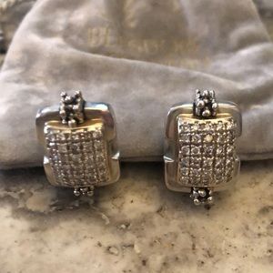 Pave diamond clip-on earrings by Michael Dawkins